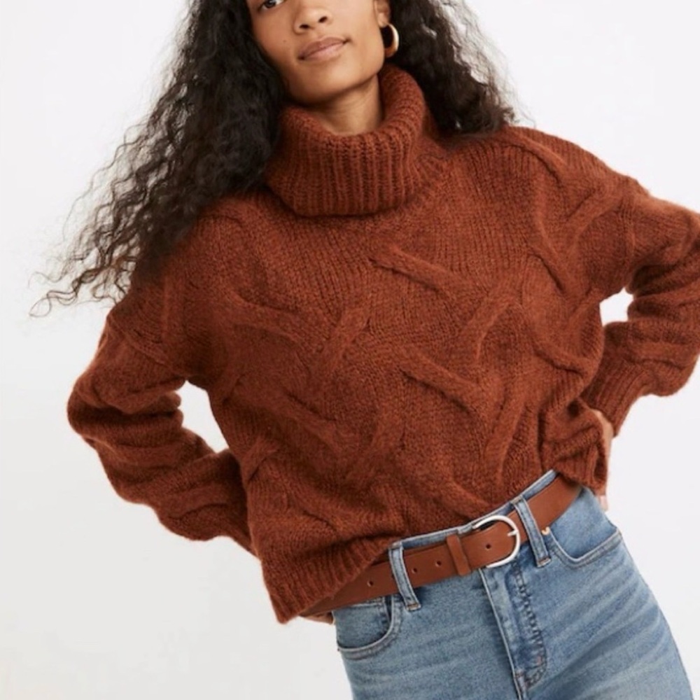 Madewell Rust Color Turtleneck Sweater
